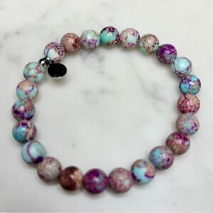 T. Jazelle Beaded Bracelet with Purple and Blue Accents